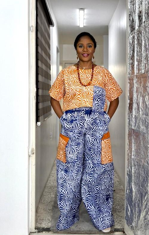 M&M 2-Piece Crop Combat - Orange and Blue