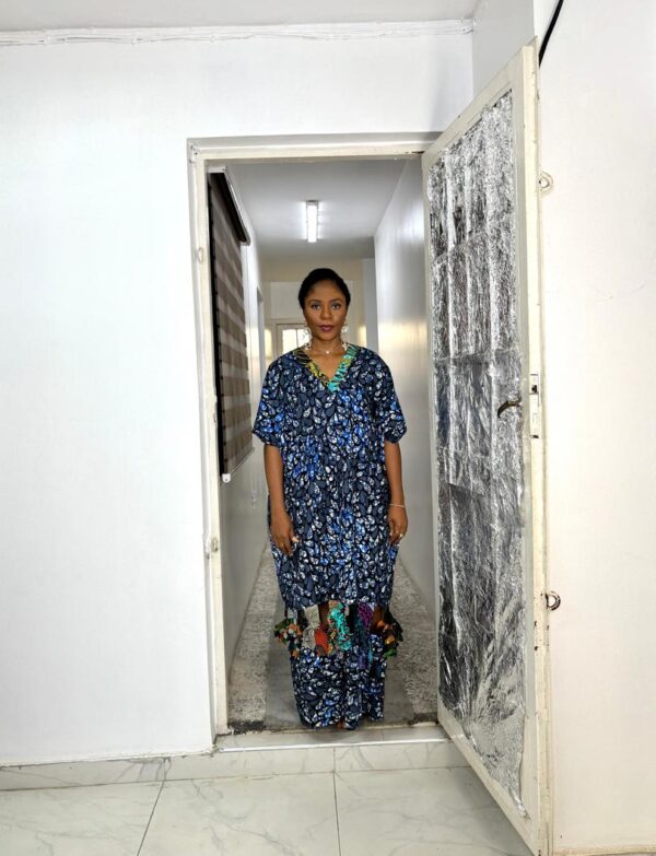 Knot Dress V Neckline - Blue