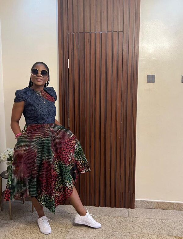 Multicolor A Dress - Ankara Print